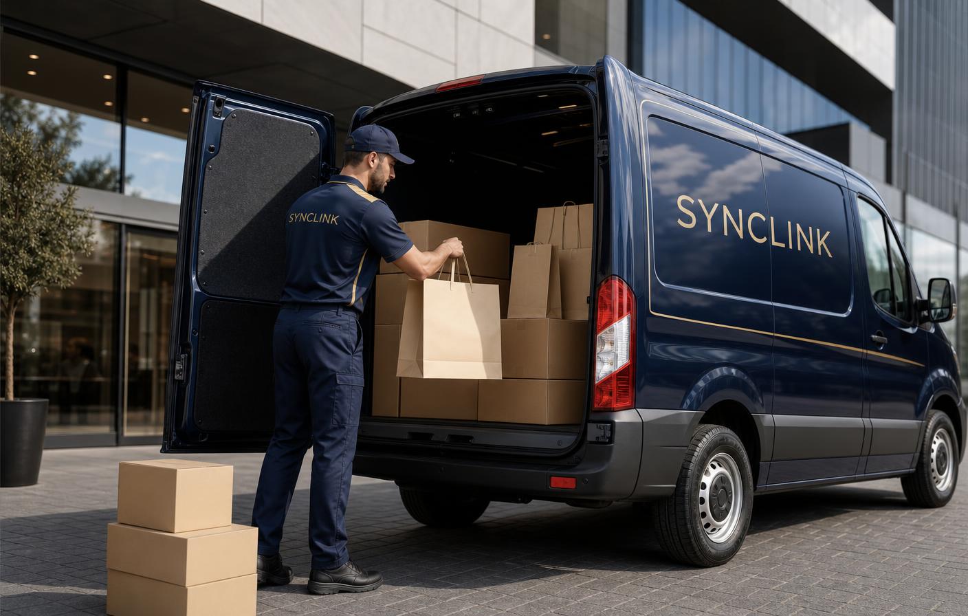 SyncLink courier delivering retail pickup & delivery
