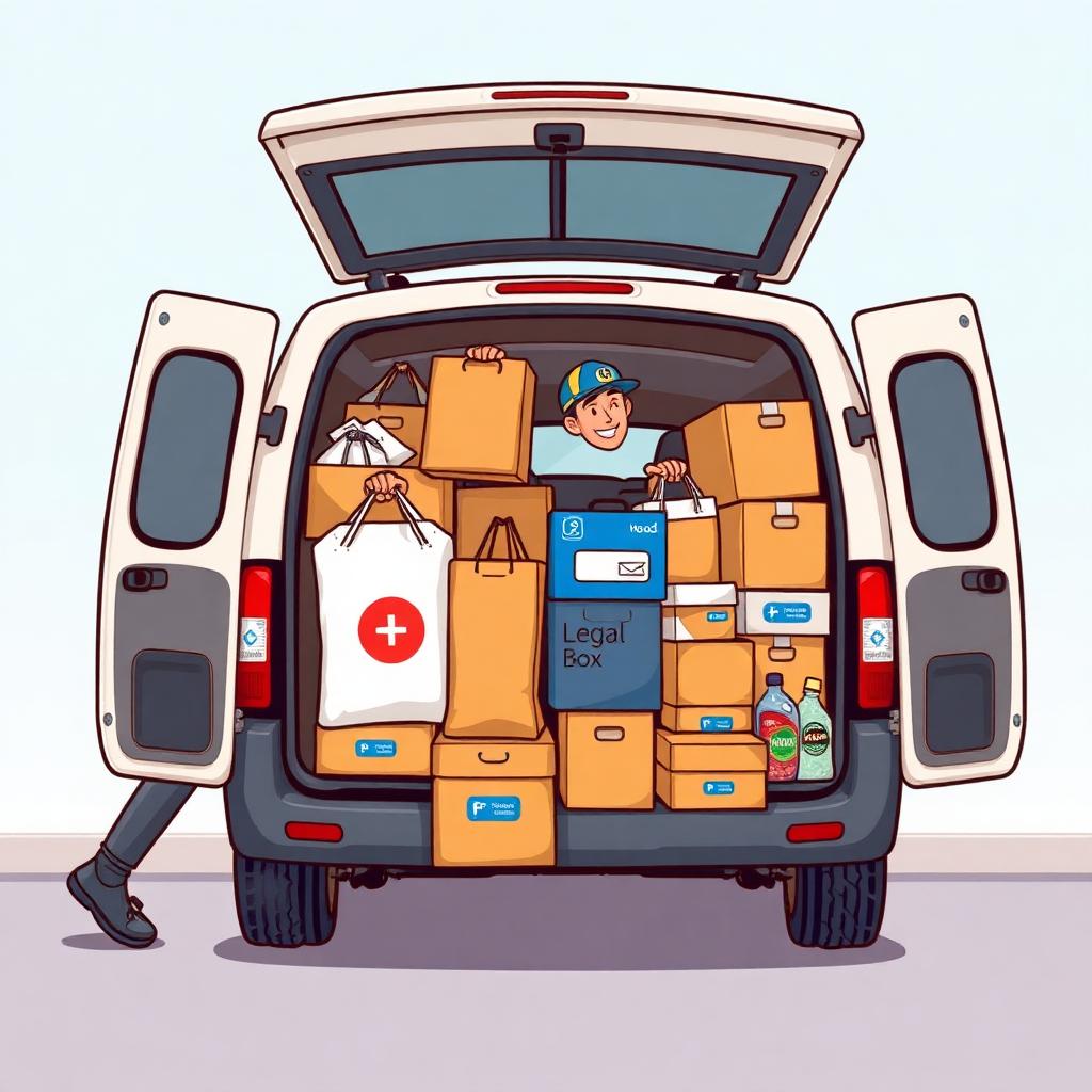 SyncLink van loaded with parcels, food, medical, legal, and retail deliveries